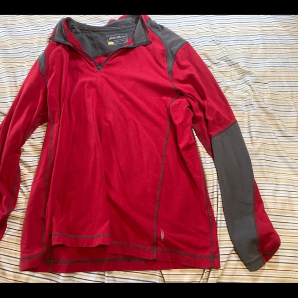 Eddie Bauer Shirt Mens TXL Active Freedry Quarter Zip Mock Neck Long Sleeve - Picture 2 of 3